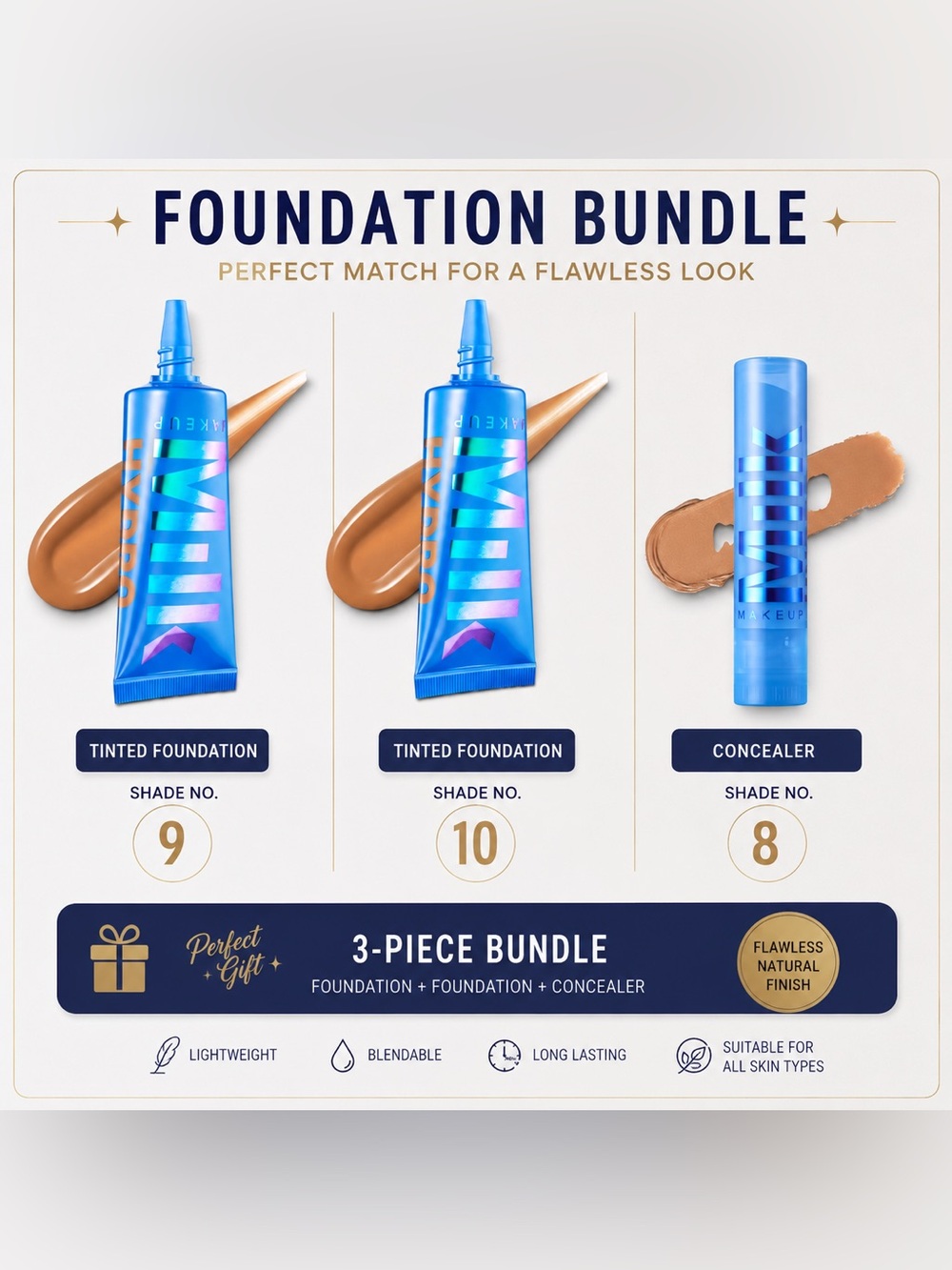 Milk Makeup Foundation Bundle in Blue Packaging